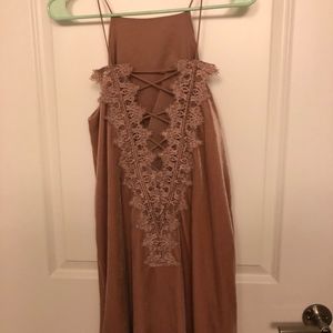 Velvet reversible dress with crochet detail